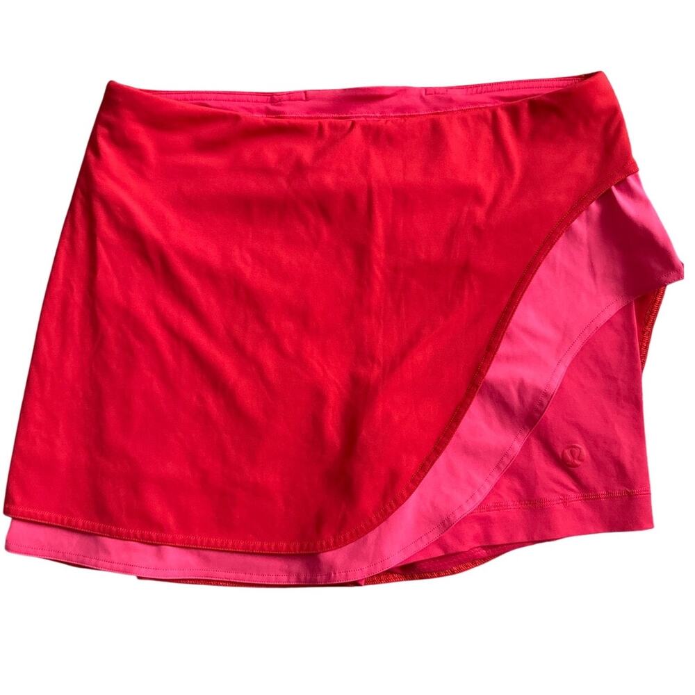 Lululemon Asymmetrical Layered High-Rise Tennis Skirt in Hot Heat Size 10 - Picture 5 of 10
